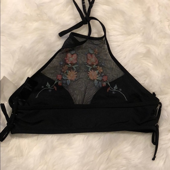 Topshop Embroidered Mesh bikini crop top - Picture 8 of 8